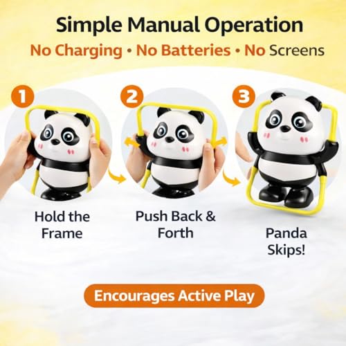 Image of Panda Wind Up Toy with Skipping | Cute Wobbling Panda Toy | Roly Poly Toys for Babies | Infant Interactive & Educational Toys for Toddlers 1-3 Years | Home Decor & Gift (Skipping Panda)