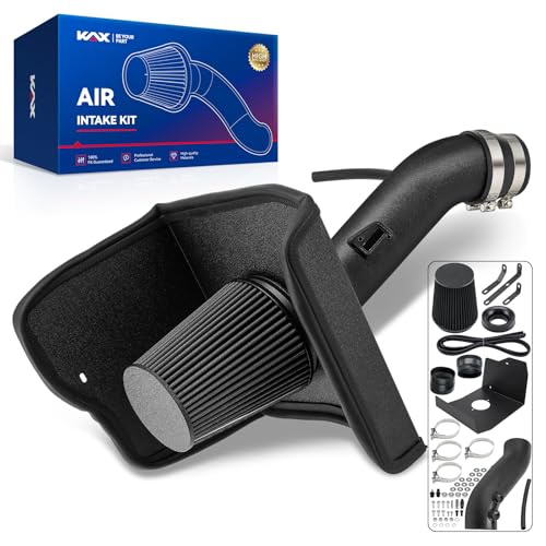 KAX 3.75 inch Cold Air Intake System Kit + Heat Shield Replacement for Toyota Tundra 5.7L 2012-2021, Black