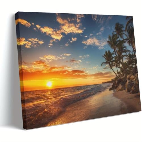 Affiche coucher de soleil tropical pour décoration de chambre zen