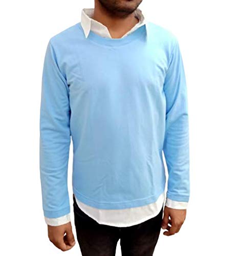 white collar with crew neck