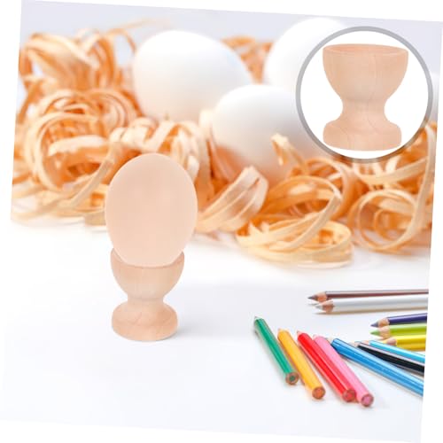 Cabilock 12 Stück Teiliges Set Holz Eierbecher Unbemalt Glatte Oberfläche DIY Bastelset für Ostern Frühstück Eierhalter für Familienfeiern und Dekorative Tischgestaltung – Bild 8