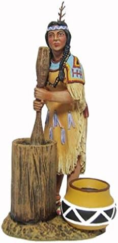 IDA6013 Indian Woman Mashing Corn with Mallet