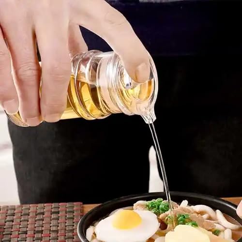 Image of Shatterproof Acrylic Oil Dispenser - Durable, Airtight, and Ergonomic Clear Design Container for Fresh, Mess-Free Oil Dispensing Bottle - Kitchen Accessories - Ideal for All Types of Oils (250ml)