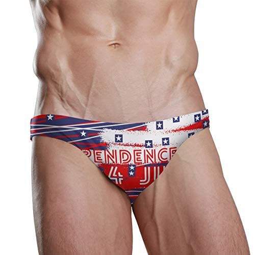 Swim Brief Bikini Fourth of July American Flag Beach Athletic Swimwear Briefs