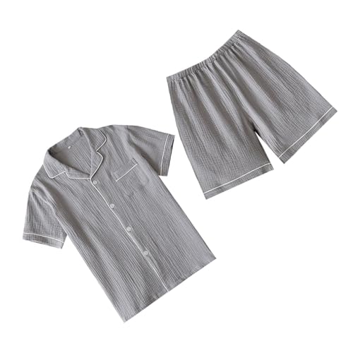 Pyjama pour le sport homme ensemble court gris de nuit et loungewear respirant