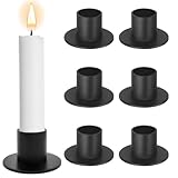 Uoimky Kerzenständer Schwarz, 6 Stück Retro Kerzenhalter für Stabkerzen Stabkerzenhalter Metal Matt Candlelight Dinner Stabkerzen Halterung für Hochzeit Weihnachten Party Esstisch Mantel Deko