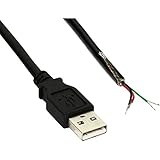 InLine - USB-Kabel - USB Typ A, 4-polig (M) - ohne Stecker - 2 m - Schwarz