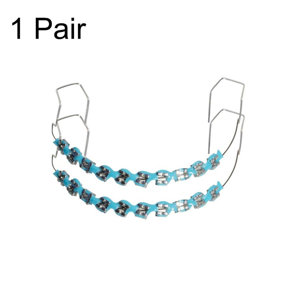 Soporte Dental Metal Azul, Gancho Decoración Temporal Dientes con Alambres Ligaduras Ortodoncia