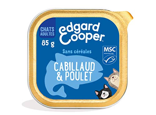 Edgard & Cooper Boite Paté Chat sans Cereales Nourriture Naturelle, Alimentation Saine savoureuse et équilibrée, Protéines de qualité supérieure (Cabillaud/Poulet, 85g - Unité) Cover