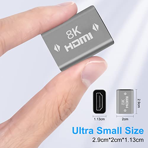 Conector HDMI acoplador 8K hembra a hembra plateado miniatura 2