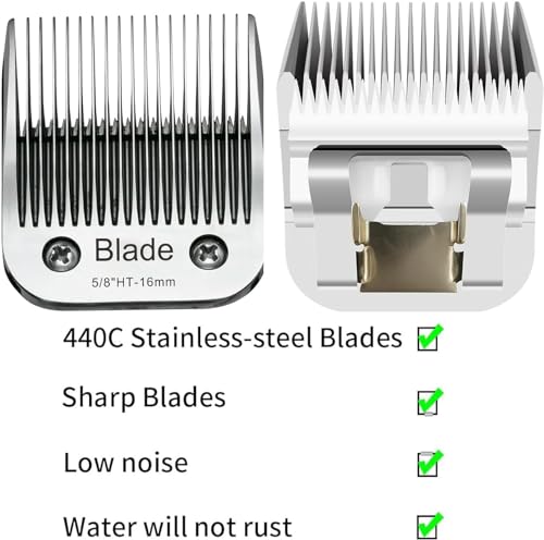 5/8" HT Dog Grooming Replacement Blades Compatible with Andis Dog Clippers,Dog Clipper Blades Compatible with Wahl KM-10 Series Clippers, Oster A5,Size-5/8-Inch 16mm Cut Length - Image 3
