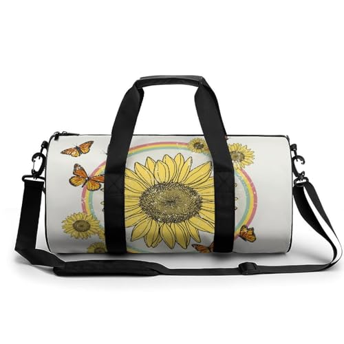 Sac de sport tournesol papillon 45cm pour gym et voyage
