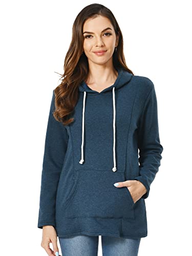 Image of Bearsland Women's Maternity Sweater Clothes Nursing Sweatshirt Breastfeeding Hoodie with Pockets