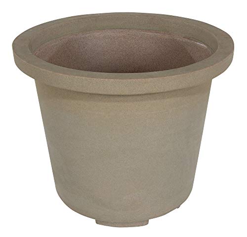 Vestil OG-IP-65-GKT Plastic Industrial Planter 36-1/4 in. x 36-1/4 in. x 36-1/4 in. 65 Gallon 800 Lb. Capacity Granite Khaki