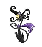 Black Cat - Witch's Hat - Purple Scarf - Halloween - Embroidered Iron on Patch