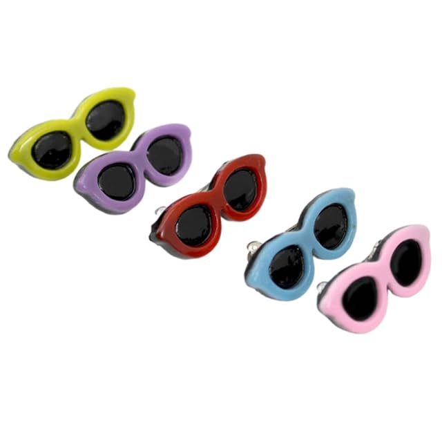 Foto 4 de 7 de Pinzas para el Pelo para Perros, Pinzas para el Pelo para Perros con Forma de Gafas de Sol, 5 uds.