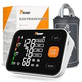 YISUNF Misuratore di Pressione da Braccio Automatico per Uso Domestico, Sfigmomanometro Digitale, Pressione Arteriosa e Battito Cardiaco, Display LED, 2×120 Memorie, USB-C, Bracciale 22–42 cm