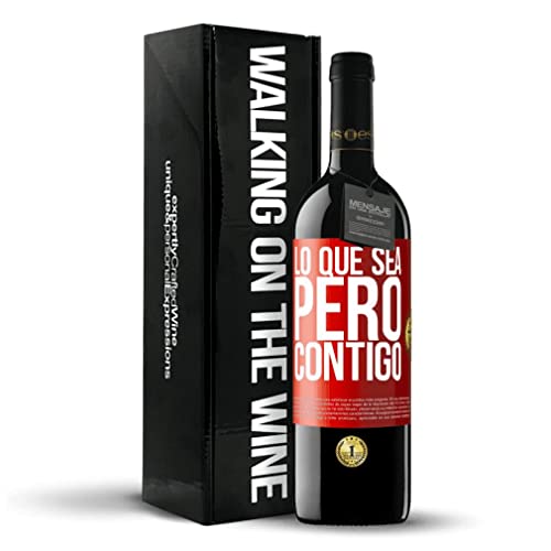 «Lo que sea pero contigo» Mensaje en una Botella. Vino Tinto Premium Crianza. Etiqueta Roja PERSONALIZABLE Cover