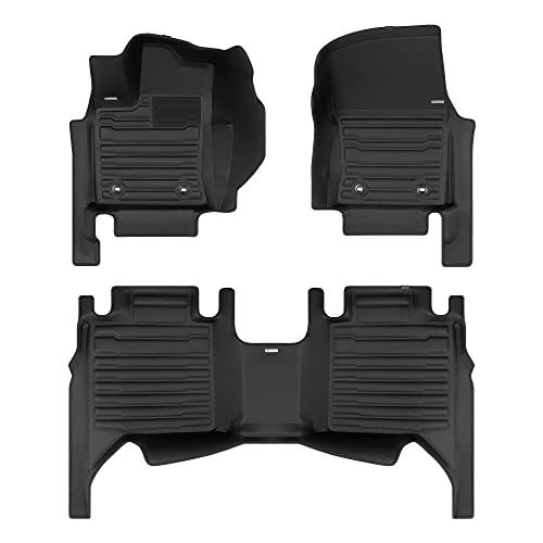 TuxMat - for Toyota Tundra CrewMax 2022-2026 Models - Custom Car Mats - Maximum Coverage All Weather Laser Measured - This Full Set Includes 1st and 2nd Rows