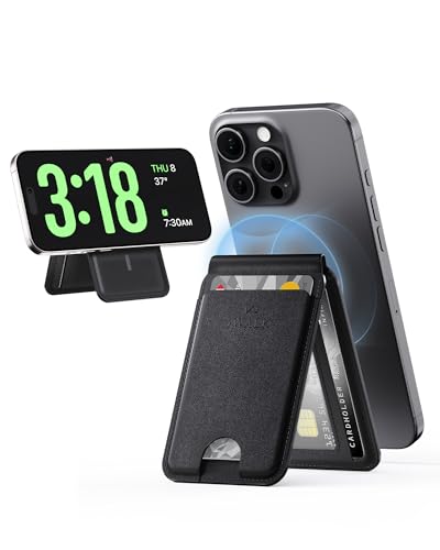 iWALK Stronger Magnetic Wallet, Upgraded for MagSafe Wallet, RFID Blocking, 5 Card Holder with Adjustable Stand, Slim Leather Phone Wallets for iPhone 17/16/15/14/13/12 Series, iPhone Wallets