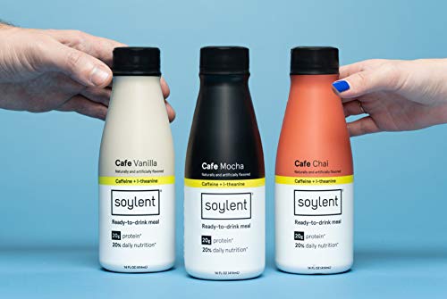 Soylent Complete Nutrition Gluten-Free Vegan Protein Meal Replacement Shake Cafe Variety Pack, 14 Oz,12 Pack #TOP2
