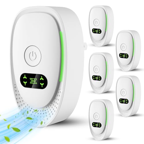 6Pack Air Purifier Plug In,2025 Negative Air Ionizer for Home Use,Mini Filterless Mobile Air Cleaner with Green Light for Odor,Smoke Dust,Pets,Quiet Operation Air Freshener for Home,Office,Cat Bed