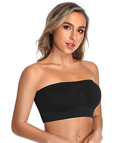Image of Strapless Comfort Wireless Bra with Slip Silicone Bandeau Bralette Tube Top