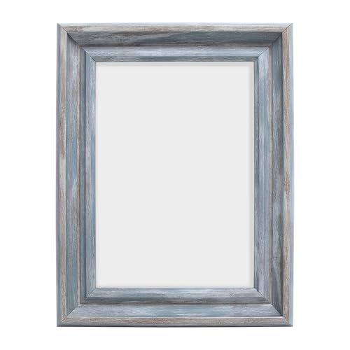 Image of GOLDEN PEACOCK Set of 2 5x7 Inch Photo Frames - Antique Bluish Grey Finish | Elegant Wall & Tabletop Picture Frames for Home Decor, Office & Gifting