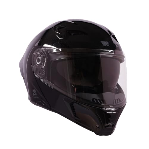 Image of Royal Enfield Stealth Modular Helmet with A Free Visor | ISI & DOT Certified | HIGH IMAPACT Grade ABS & Fiberglass | Internal Fabric- POLYGEINE | HIGH Density EPS Liner Gloss Black (L) 60 CM