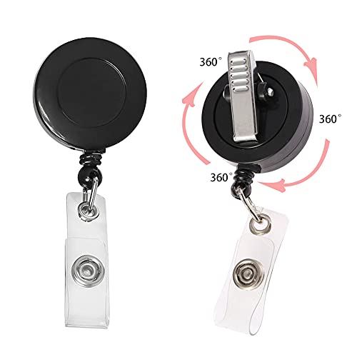 Colorful Retractable Badge Reel Cute Id Name Badge Holder Reels Nurse Id Badge Card Holder For Doctor Teacher Office Worker Solid Color 12 Pack (360°Swivel Alligator Clip) #TOP1