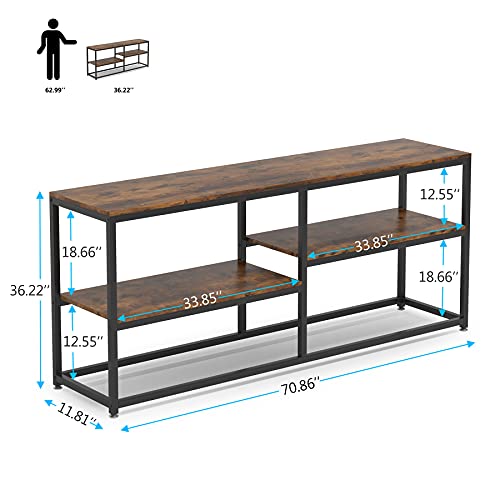 Tirbesigns 70.9 Inch Extra Long Sofa Table With Storage Shelves, Industrial Narrow Console Table Behind Sofa Couch, Entryway Hallway Table Tv Stand For Living Room #TOP4