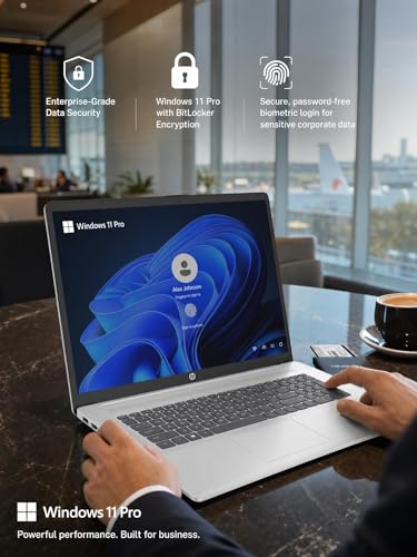 Image of HP 17.3 inch FHD Business Laptop (2026), Intel 10-Core i5-1334U (Up to 4.6 GHz), 32GB RAM, 1TB NVMe SSD, Backlit Keyboard, Fingerprint Reader, Wi-Fi 6, Windows 11 Pro, Natural Silver