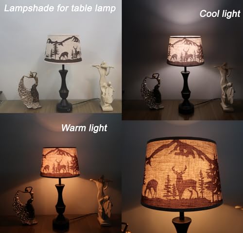 Wankaix LS5001 Medium Double Print Lampshade Set Of 2 Easy Assembly Lamps Shade,Natural Linen Lamp Shades,Hand Crafted Lampshades thumb #2