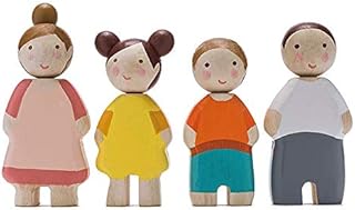 Tender Leaf Toys The Leaf Family - Wooden People Set For Dolls House With Mum, Dad, and Two Children - Inspire Imaginative Play for 3+