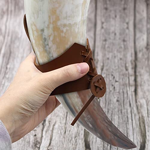 Manga de copo de couro reutilizável - Horn Tote Cup Coldre | Capas de xícara de café reutilizáveis,