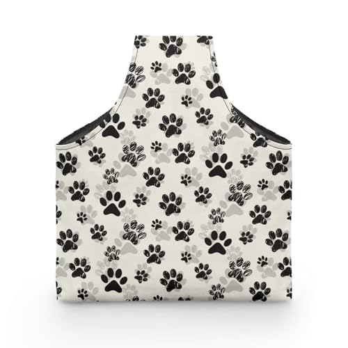 Image of KUIFORTI Knitting Yarn Bag Paw Print Knitting Bag Crochet Bag Organizer, Drawstring Yarn Project Bag, Yarn Tote for Crocheting Project, Store Skein Ball, Needles Accessories Large Size