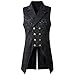 Tisch Party günstig Kaufen-Nofonda Herren Weste Gotisch Steampunk Mittelalter Zweireihige Weste Brokat Frack VTG Tailcoat für Halloween Party Kostüm (schwarz, Medium)