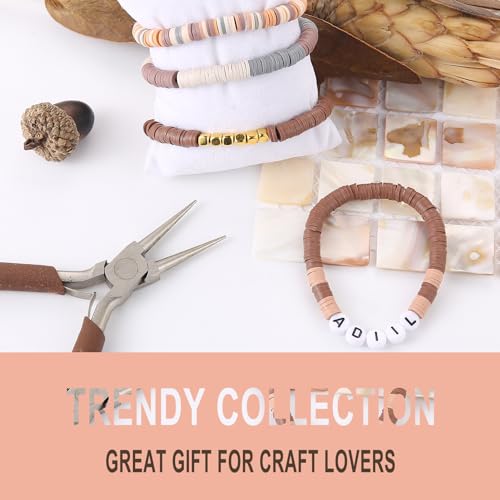 ADIIL 7200pcs Clay Beads Bracelet Making Kit, 10 Colors 6mm Polymer Heishi Beads for Jewelry Making, Friendship Bracelet Kit with Letter Beads Birthday Gift for Adults Neutral - Thumbnail 7