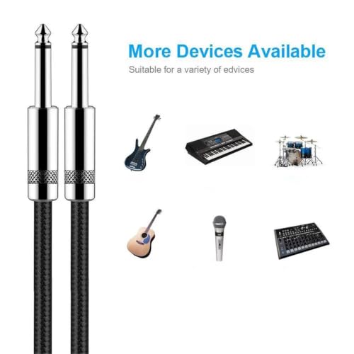 Cable de audio mono de 6.5 mm para ensayos en casa de guitarra y bajo eléctrico 3