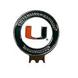 Mobile Pro Shop Golf Ball Markers with Hat Clip – Easily Attaches to Golf Cap – Made of Stainless Steel & Ideal for Professional Golfers (Miami Hurricanes)