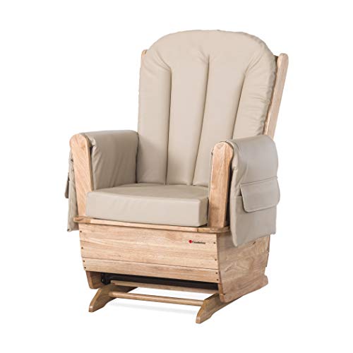 Foundations Saferocker Standard Glider Rocker With Wood Base With Vinyl Cushion, Easy To Clean (Tan Vinyl) #TOP27