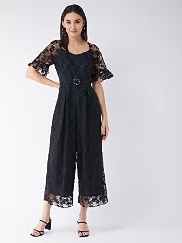 Image of Miss Chase Women's Self Design Cut-Out Georgette Jumpsuit
