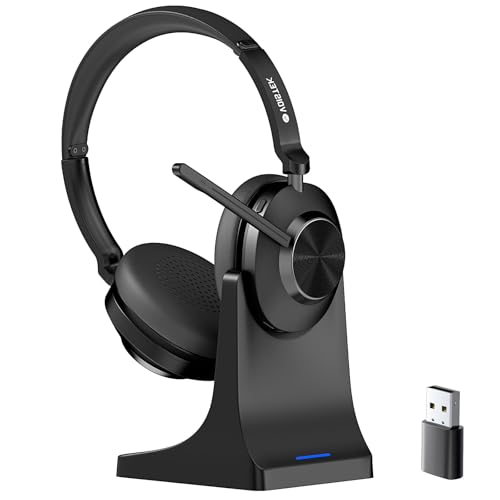 Voistek Wireless Bluetooth Headset mit Mikrofon,Kabellos Headset with Ladestation für PC Handy Büro, 45+ Std, Geräuschunterdrückung, kompatibel mit Windows, MacOS,iOS, iPadOS, Android Voistek Wireless Bluetooth Headset mit Mikrofon,Kabellos Headset with Ladestation für PC Handy Büro, 45+ Std, Geräuschunterdrückung, kompatibel mit Windows, MacOS,iOS, iPadOS, Android