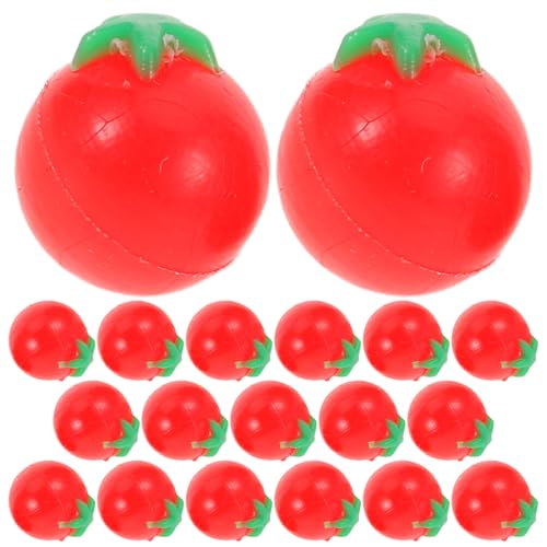 Beaupretty 100個ミニチュア フェイクミニトマト 人形用 食品模型 ミニ人工トマトフィギュア リアルな小型チェリートマト 模型 おままごと用 向
