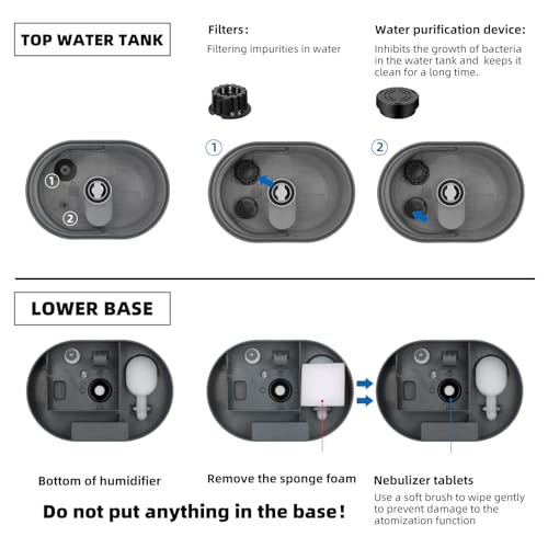 5L Humidifiers for Bedroom and Plants, Ultrasonic Cool Mist Humidifier for Baby home Mist Top Fill Desk Humidifier Essential Oil Diffuser, Quiet Humidifiers with Adjustable Mist,360°Nozzle-Gray