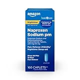 Amazon Basic Care All Night Pain Relief PM, Naproxen Sodium 220 mg/Diphenhydramine Hydrochloride 25 mg Tablets, Pain Reliever/Nighttime Sleep-Aid, 160 Count