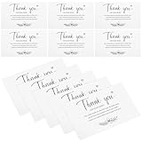 Supvox 100 Stück Dankeskarten mit Umschlag Kompakte Papierkarten in Weiß Danksagungskarten für Geschäftseinkäufe Vielseitig für Online Shop und Ladengeschäft