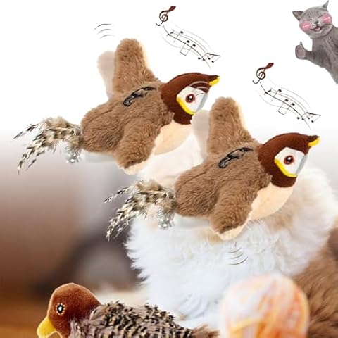 Viclemar Flappy Chase, Flappychase, Flappy Chase Cat Toy, Flappy Chase Bird, Flapping Bird Cat Toy, Touch Activated Flappy Chase Bird Interactive Cat Toys with Catnip (2Pcs) Cover