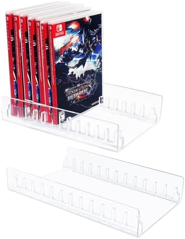 2 Pcs Acrylic nintendo switch game case holder，nintendo switch game organizer， video game storage Organizer Stand Compatible with nintendo switch game holder,Two packs can hold 24 games