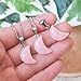 Daisy & Fox Rose Quartz Crescent Moon Necklace – Pink Gemstone Jewelry, 18” Silver Plated Chain, Handmade Gift